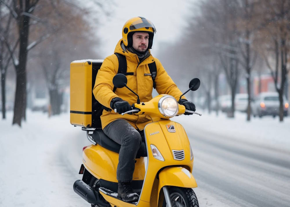 В Перми из-за снегопадов возникает дефицит курьеров